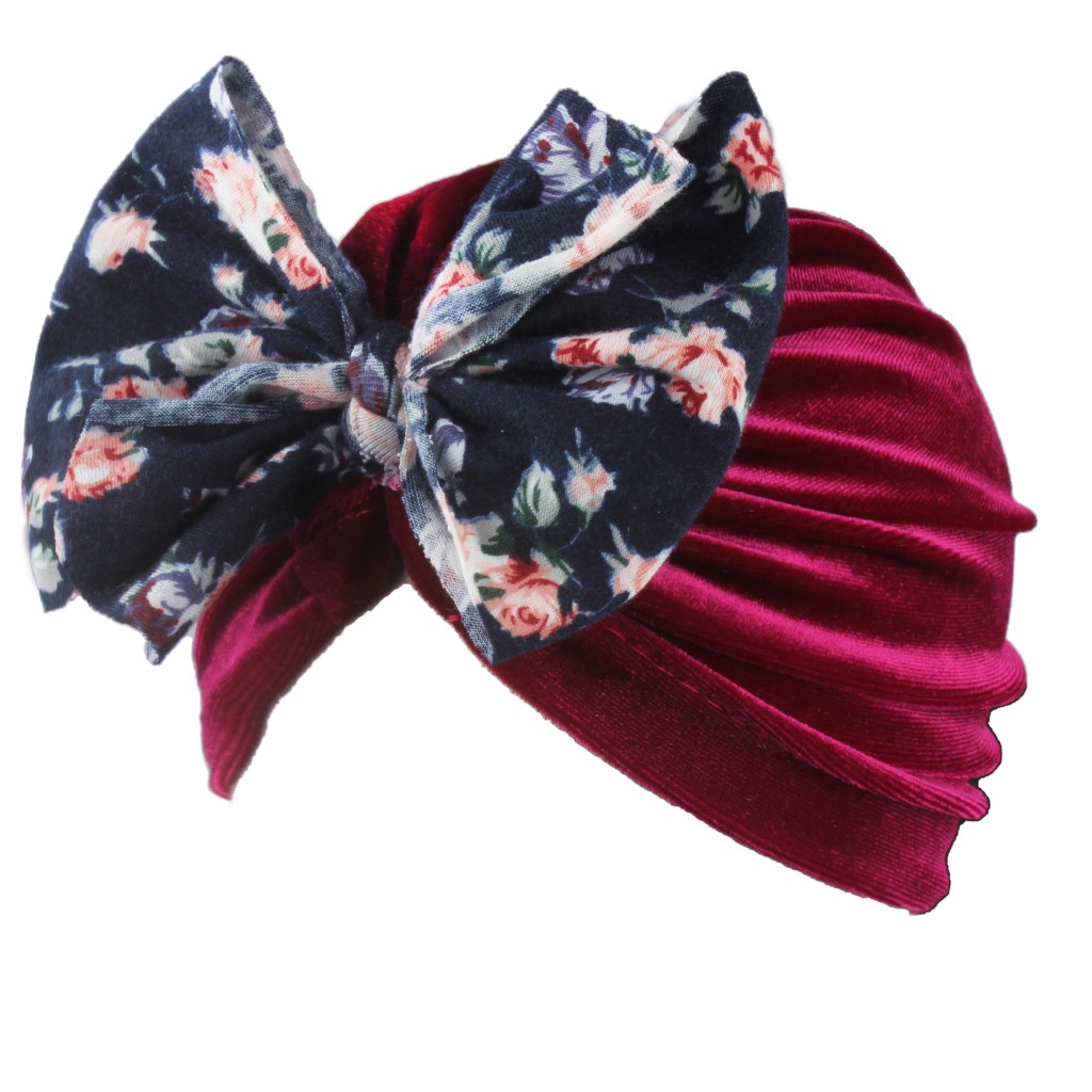 Mũ Tắm Vải Nhung Cotton Họa Tiết Chấm Bi Màu Kẹo Dễ Thương Dành Cho Bé 0-48M