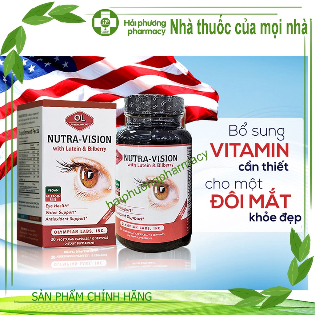 Viên Uống Olympian Labs Nutra Vision Giúp Lưu Thông Máu Và Hỗ Trợ Kéo Dài Thị Lực Mắt - Hộp 30 Viên