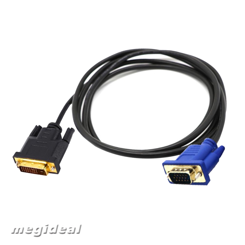 [MEGIDEAL] DVI-D (24+5) Male to VGA Male 15 pin Cable Video PC Monitor Cord Adapter