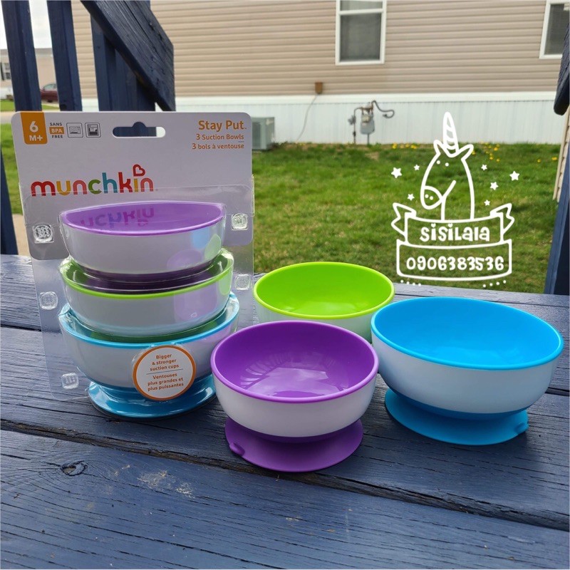 Set chén ăn chống đổ Munchkin