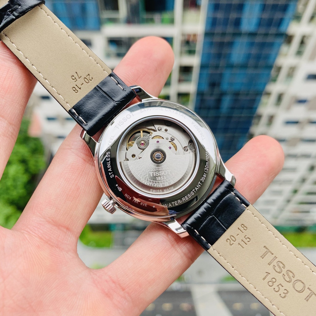 Đồng hồ nam  chính hãng Tissot T063.907.16.058.00 - Máy Automatic cơ tự động - Kính Sapphire - Dây da