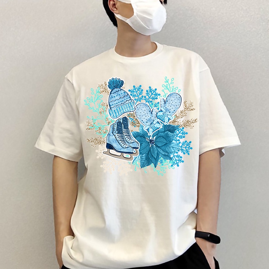 Áo thun nam nữ tay lỡ vải cotton form rộng màu trắng Hạ Băng Designs - Winter