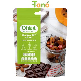 Trái cây sấy & hạt choco frunut ohla - túi 100 gram