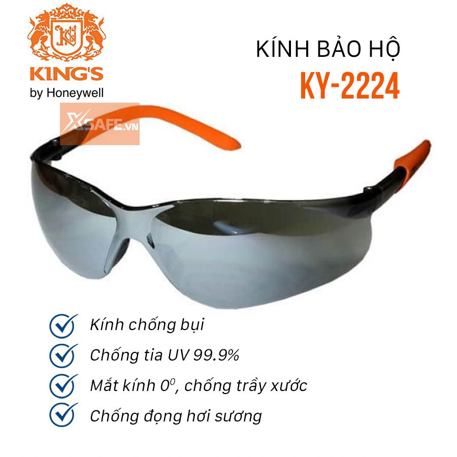 Kính bảo hộ Kings KY2224 chống bụi, tia UV, chống trầy xước đọng sương  Mắt kính bảo vệ mắt đi xe máy, lao động