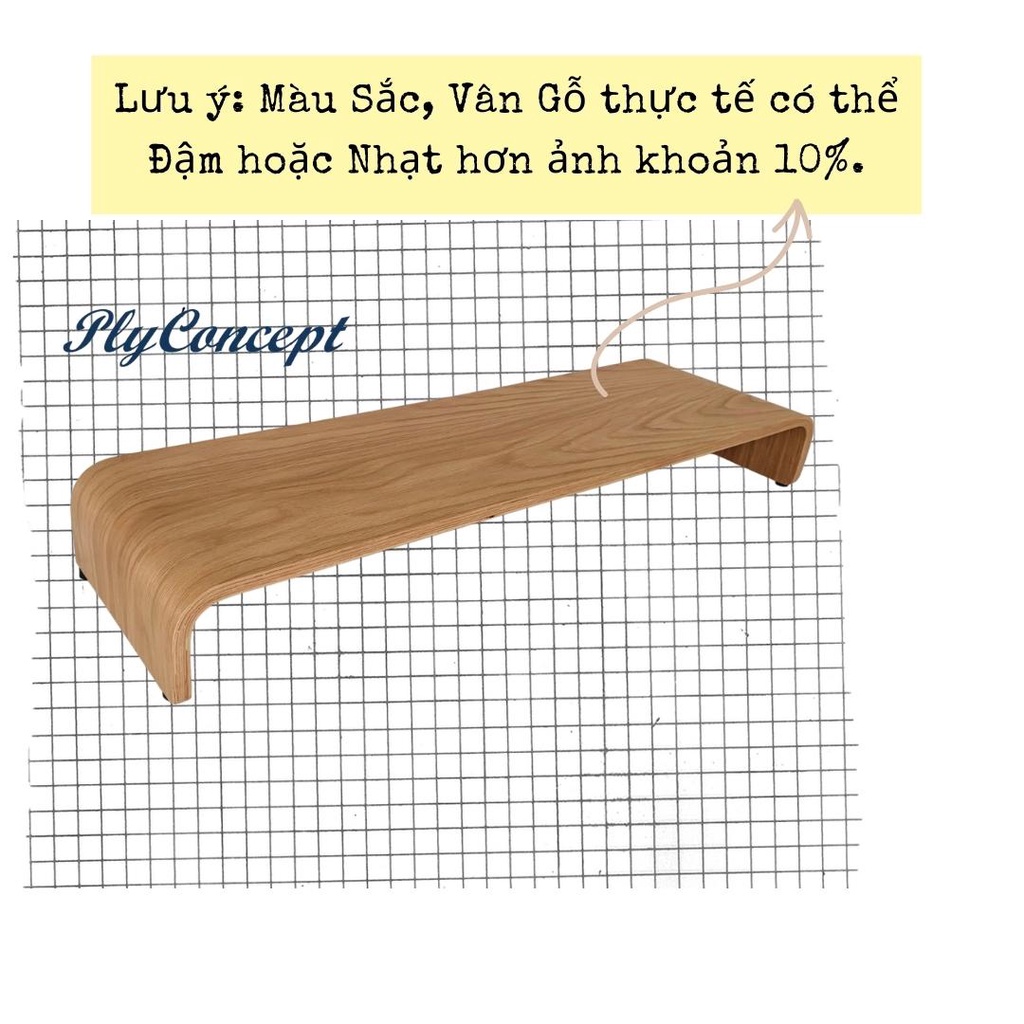 Kệ màn hình máy tính, Kệ Tivi Ngang 80 cm - Plyconcept Monitor Stand U800 - Màu gỗ Sồi
