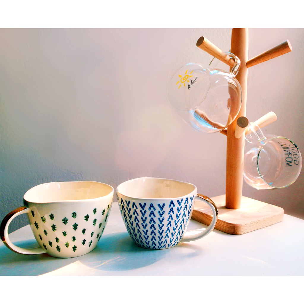 Cây/giá treo cốc bằng gỗ tiện lợi phong cách Nhật Bản - Cup holder | BigBuy360 - bigbuy360.vn