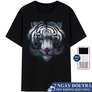 Áo thun tay lỡ con hổ, áo phông oversize in hình con hổ nam nữ nhiều màu đen, trắng, xám v15