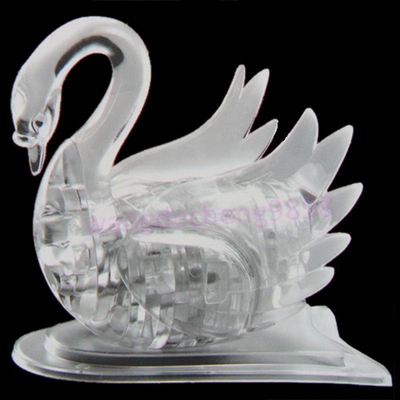 ❤❤ 3D Crystal Puzzle Jigsaw Model DIY Swan IQ Toy Furnish Gadget Gift Souptoy