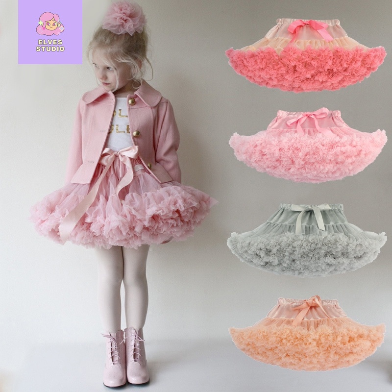 Chân Váy Lưới Xòe Họa Tiết Hoa Tulip Thời Trang Dành Cho Bé Gái