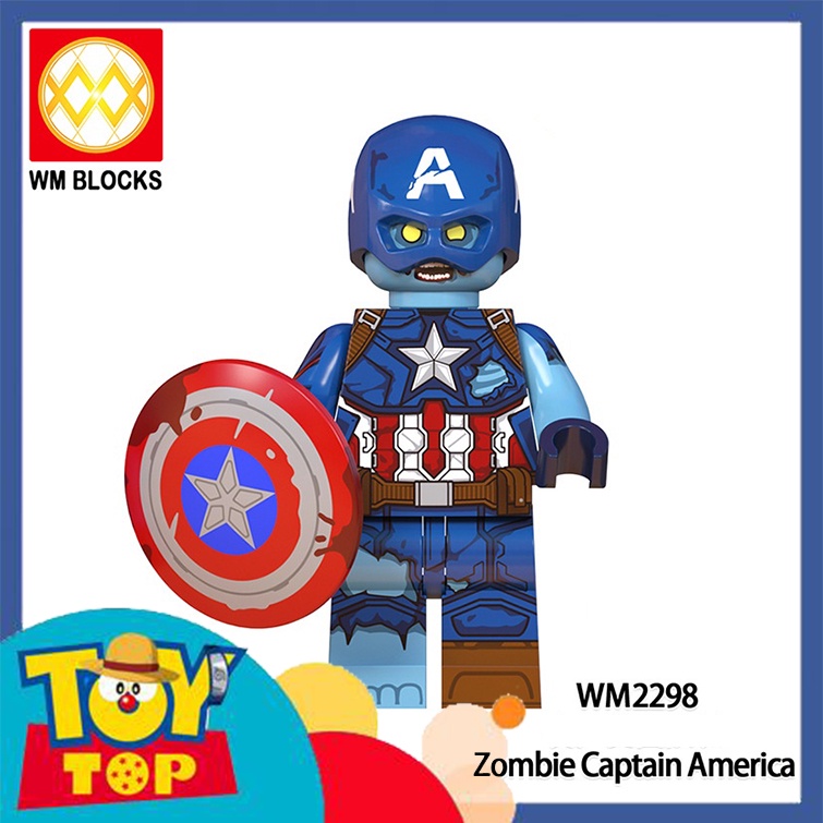 Đồ chơi lắp ráp mini ghép Marvel thây ma zombie và các bản What if siêu anh hùng Captain Iron Man WM6132