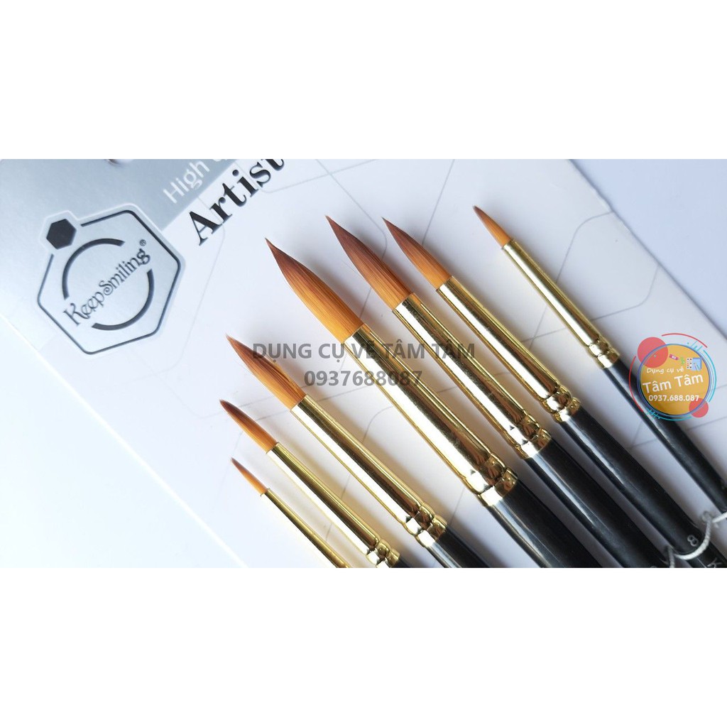[ TÂM TÂM ]-Bộ cọ đầu tròn Keep Smiling 6133R (bộ 7 cây)-