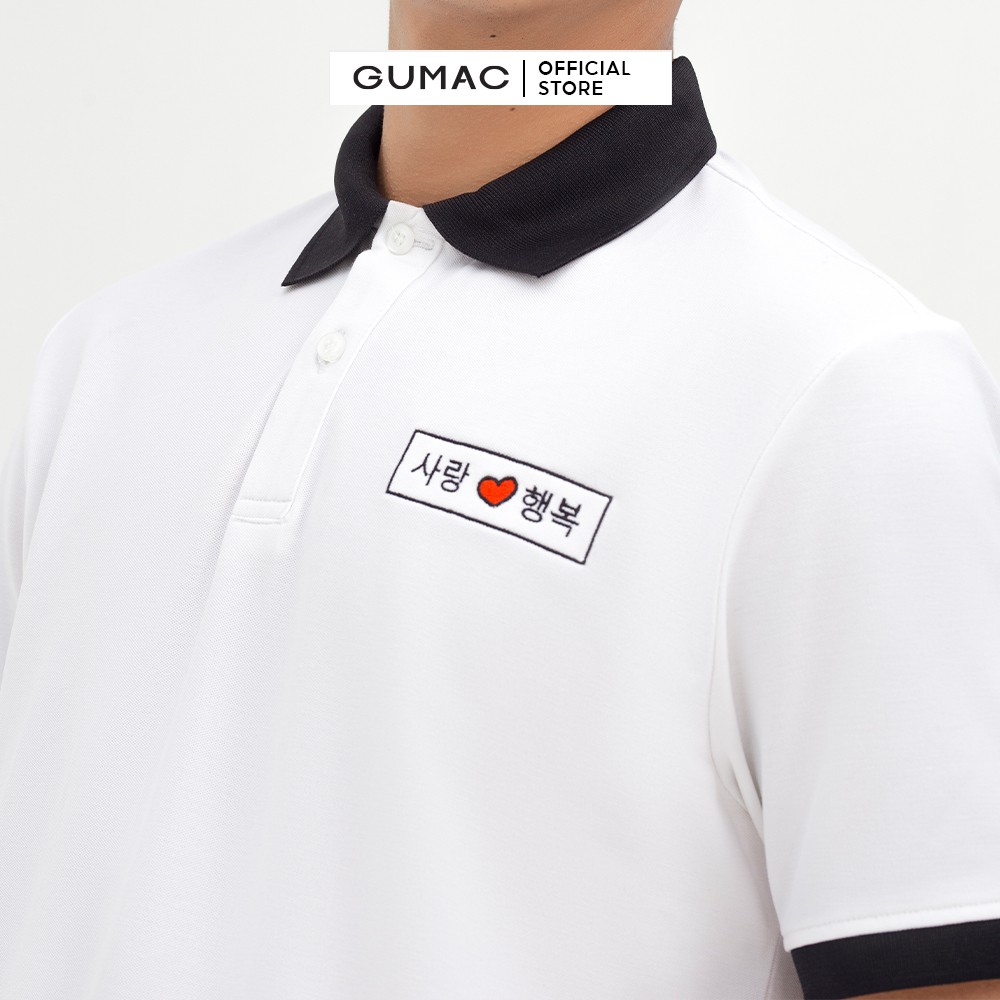 [Mã WABRGD12 giảm 10% đơn 250K] Áo thun nam polo thêu trái tim GUMAC tay ngắn thun cá sấu ATNB5101 | BigBuy360 - bigbuy360.vn