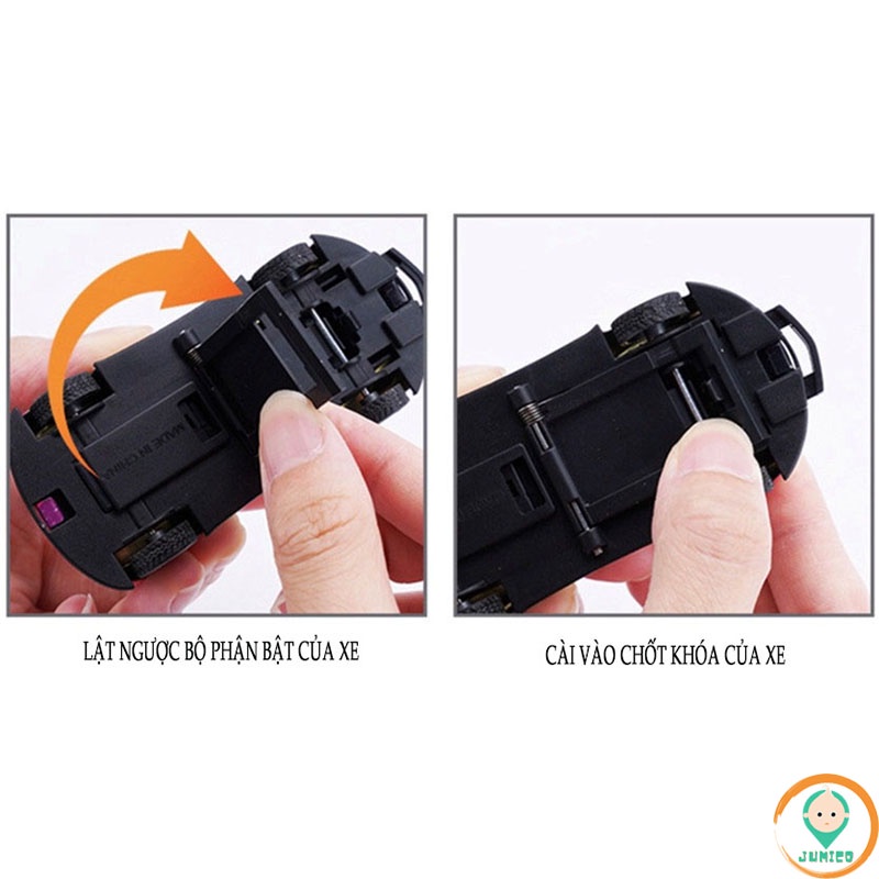 Ô tô đồ chơi trẻ em cho bé trai bé gái lật nhảy 360 độ giúp phát triển trí tuệ JUMICO OTL