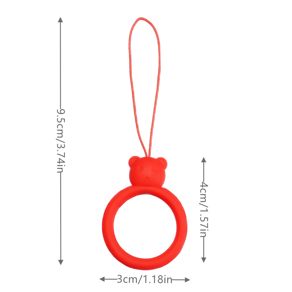 Dây treo điện thoại bằng silicone dẻo chống mất trang trí gấu hoạt hình đáng yêu