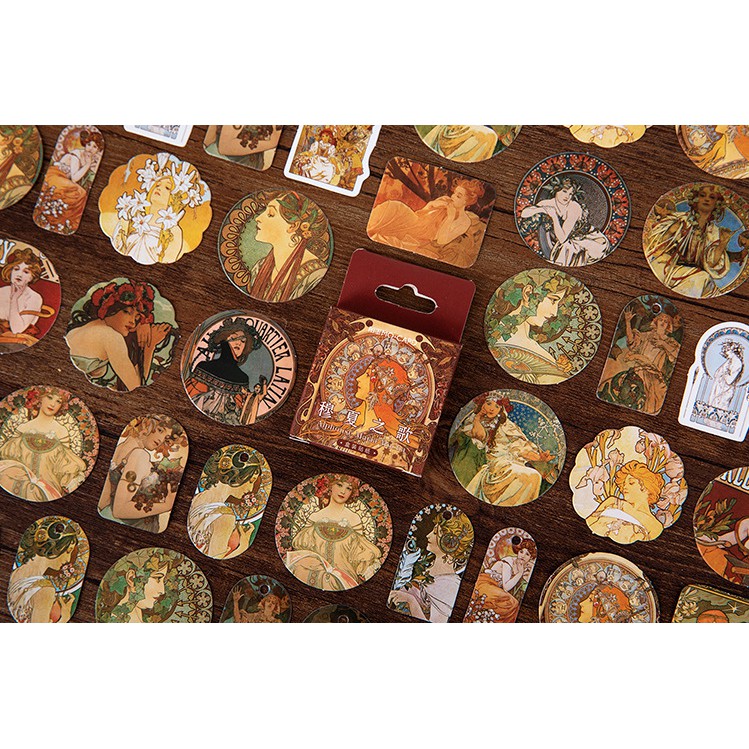 Sticker cô gái trung cổ 46pcs