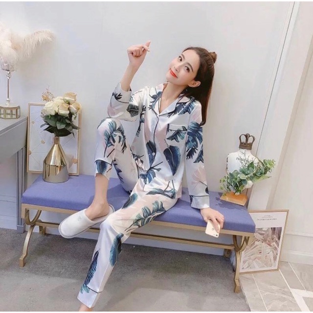 Set pizama lụa cao cấp