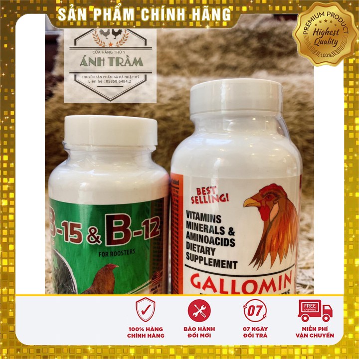 COMBO GALLOMIN + B15&B12 - BỘ THUỐC NUÔI GÀ ĐÁ HOT NHẤT HIỆN NAY