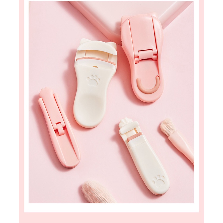 Bộ Dụng Cụ Uốn Cong Lông Mi Lâu Trôi Tạo Kiểu Hình Chân Mèo Dễ Thương