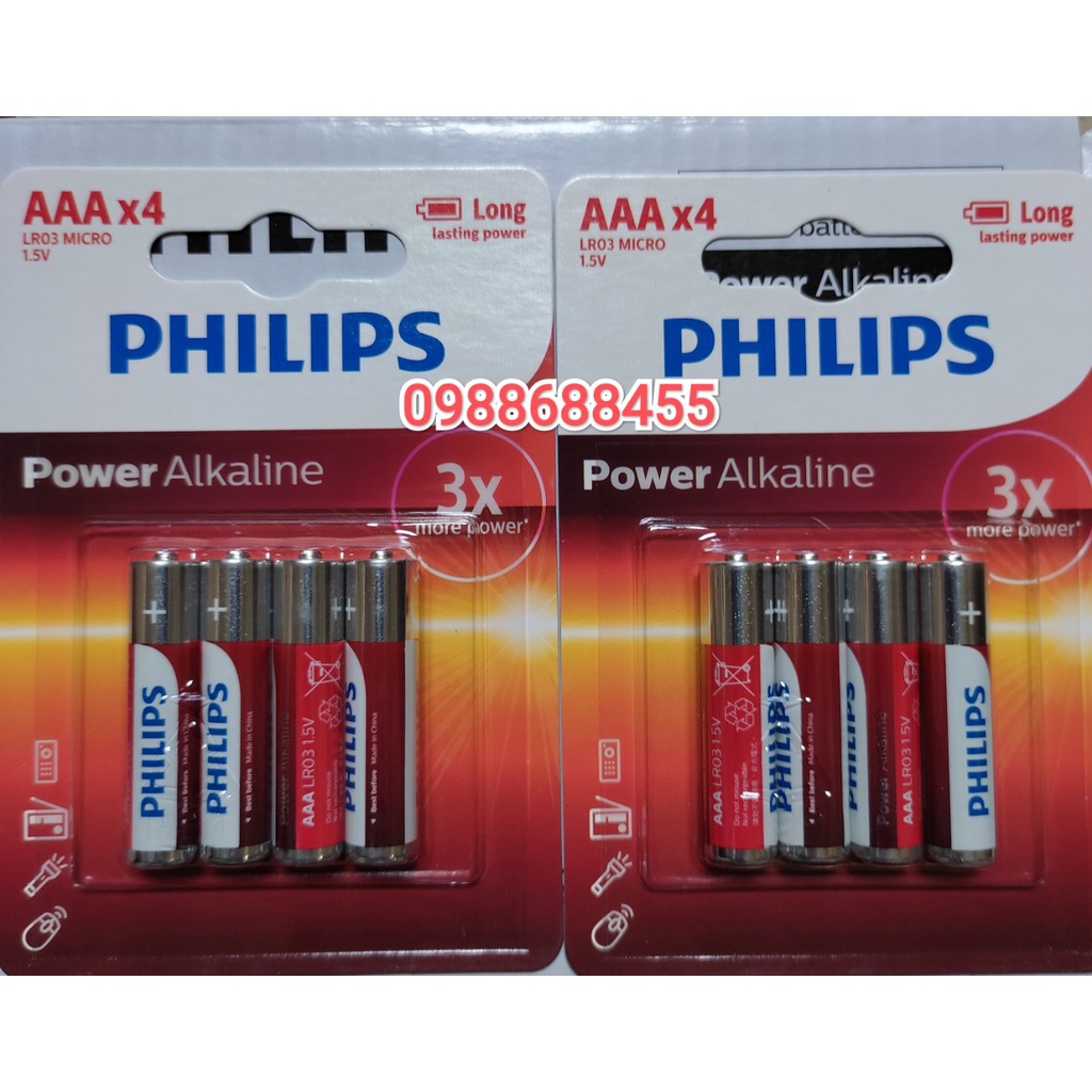 Pin Đũa AAA PHILIPS  LR03P4B -Nhập khẩu chính hãng