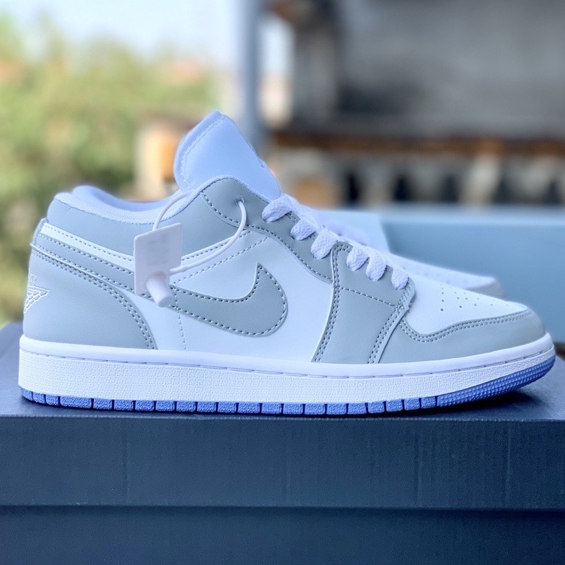 Giày jordan cổ thấp nam nữ, Giày JD air xám xanh bản đẹp dễ phối đồ full box bill