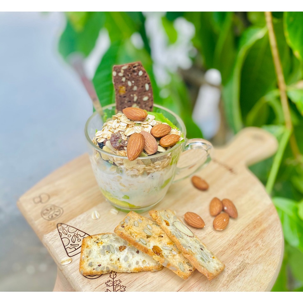 Bánh ngũ cốc đường kiêng biscotti Tastii mix 4 vị ngũ cốc socola vani cam matcha phù hợp ăn kiêng giảm cân