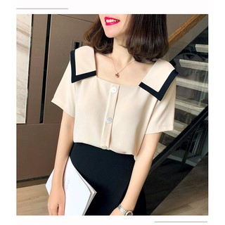 ÁO CỔ SEN PHỐI MÀU DỄ THƯƠNG💖FREESHIP💖