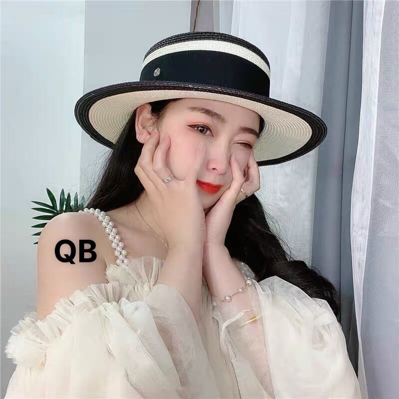 Mũ Cói Đi Biển FREESHIPNón Cói Nữ Rộng Vành Chữ M Mẫu Mới 2021, Form Chuẩn Đẹp Hot Trend