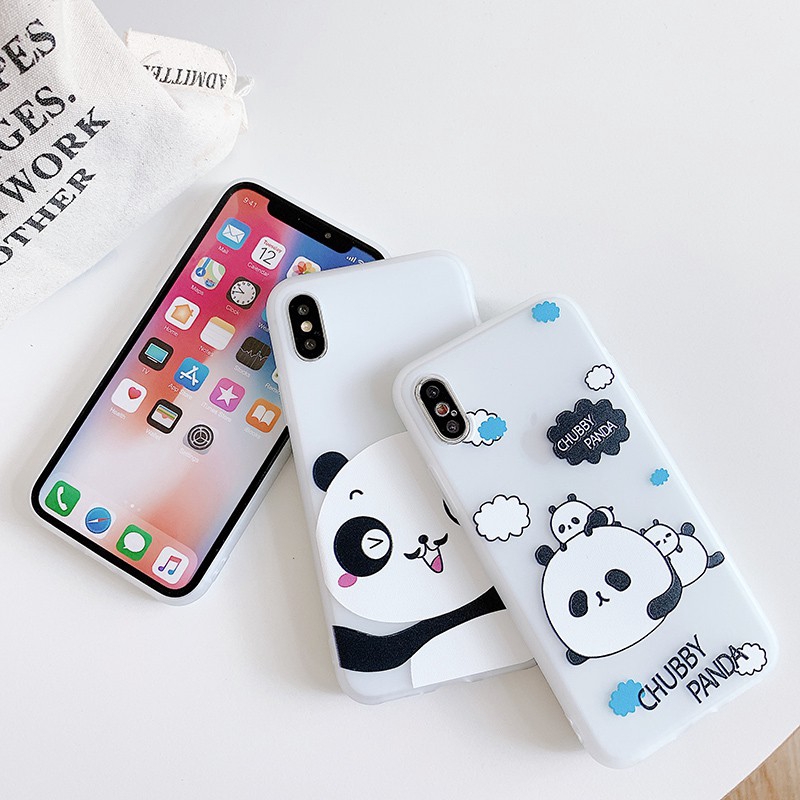 Ốp lưng Samsung A12 A02S M11 A11 A71 A51 A31 A70 A50 A50S A30 A30S A20 A20S A10 A10S A7 A6 J7 Pro Prime 2018 Cute Panda Soft Case