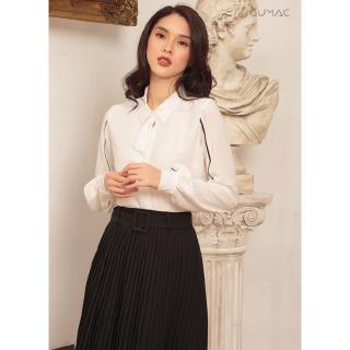 Chân váy khoen dập ly GUMAC VA466_DEN