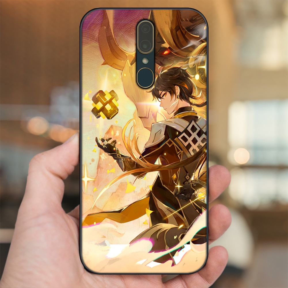 Ốp lưng Oppo F11 viền đen in hình Zhongli Genshin Impact