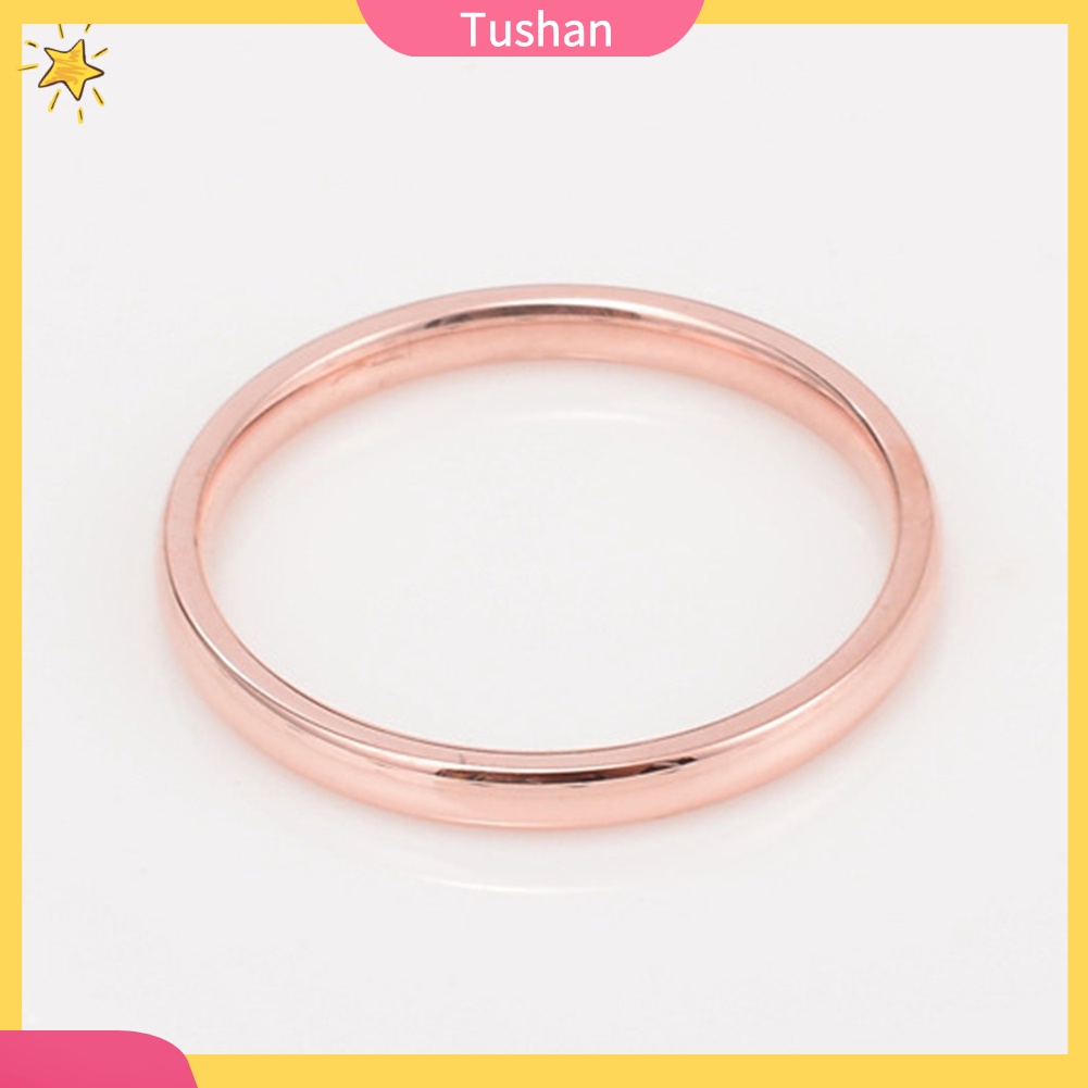 Nhẫn thép titan bóng đơn giản thời trang cho nữ