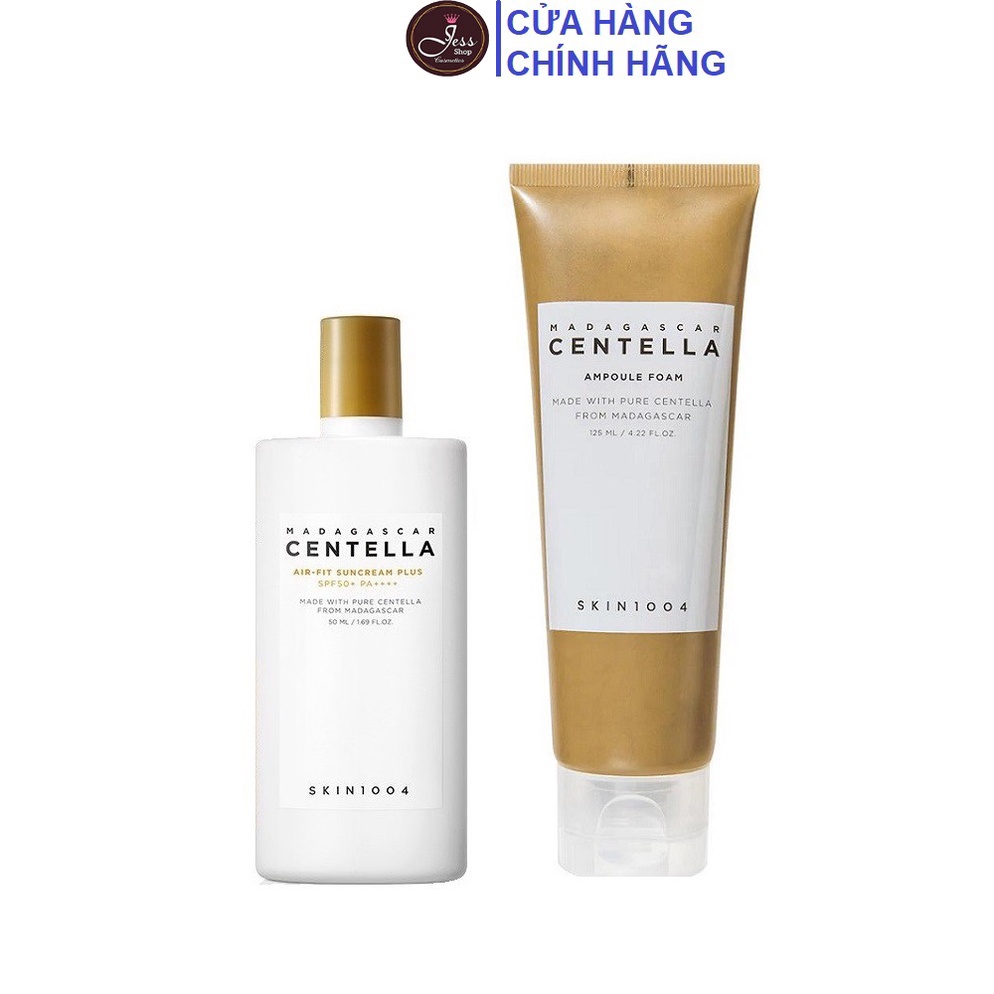 Bộ 2 Sản Phẩm Giảm Mụn, Làm Dịu Da Skin1004 Madagascar Centella (Sữa Rửa Mặt 125ml + Kem chống nắng 50ml)