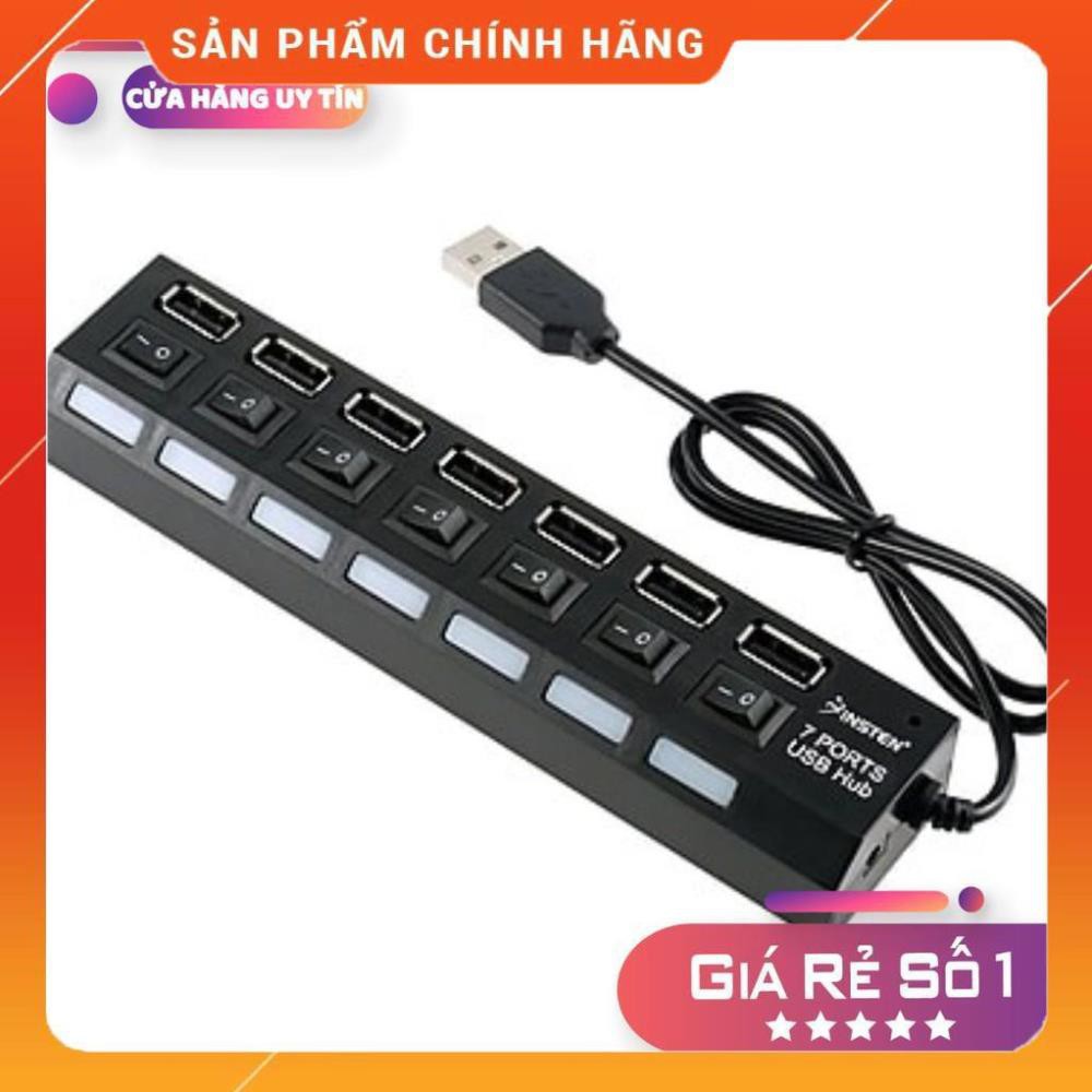 Bộ chia usb 1 ra 7 -  hub usb 7 port có công tắc