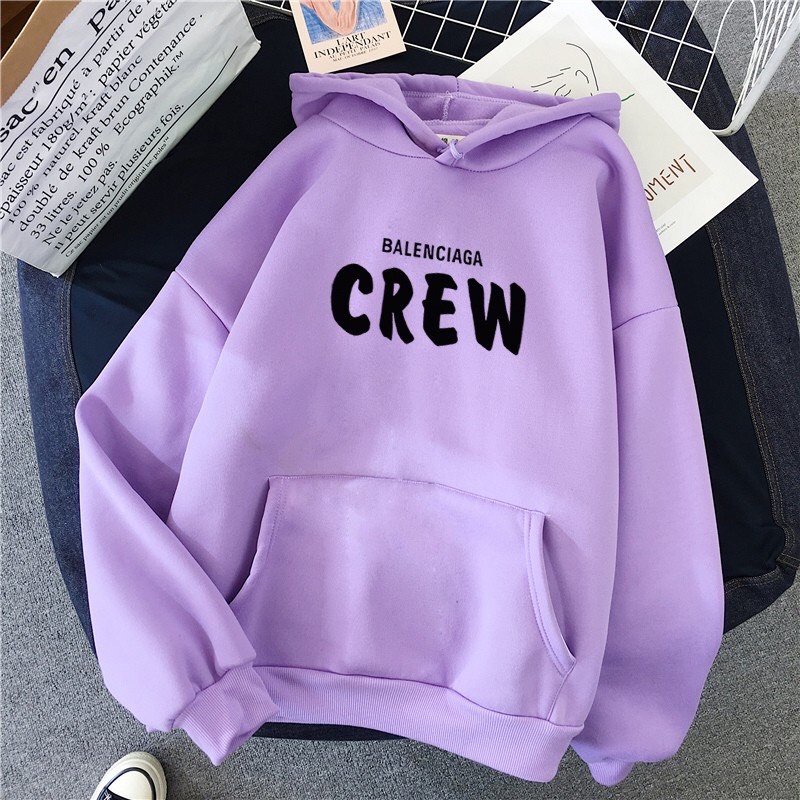 Áo Khoác hoodie , Áo Hoodie Nam Nữ Mũ 2 Lớp in CREW cực đẹp có nhiều màu