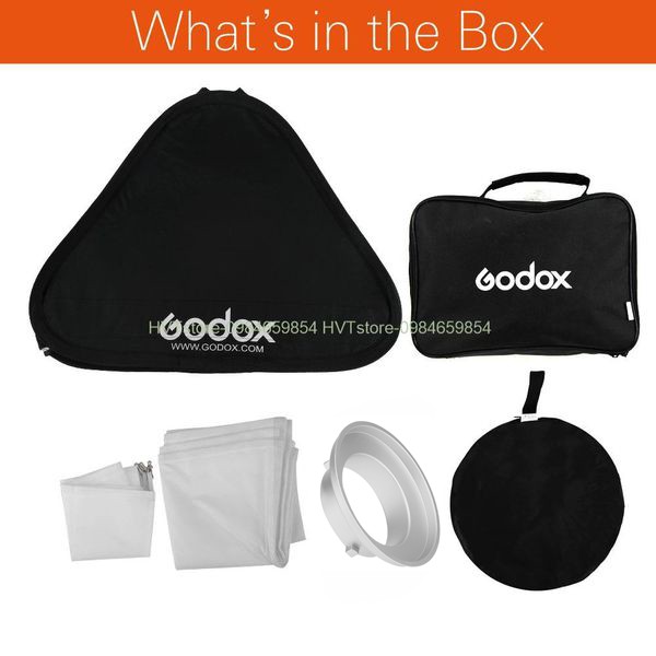 Godox tản sáng kèm ngàm bowen xách tay thao tác nhanh 40x40cm, 50x50cm, 60x60cm, 80x80cm