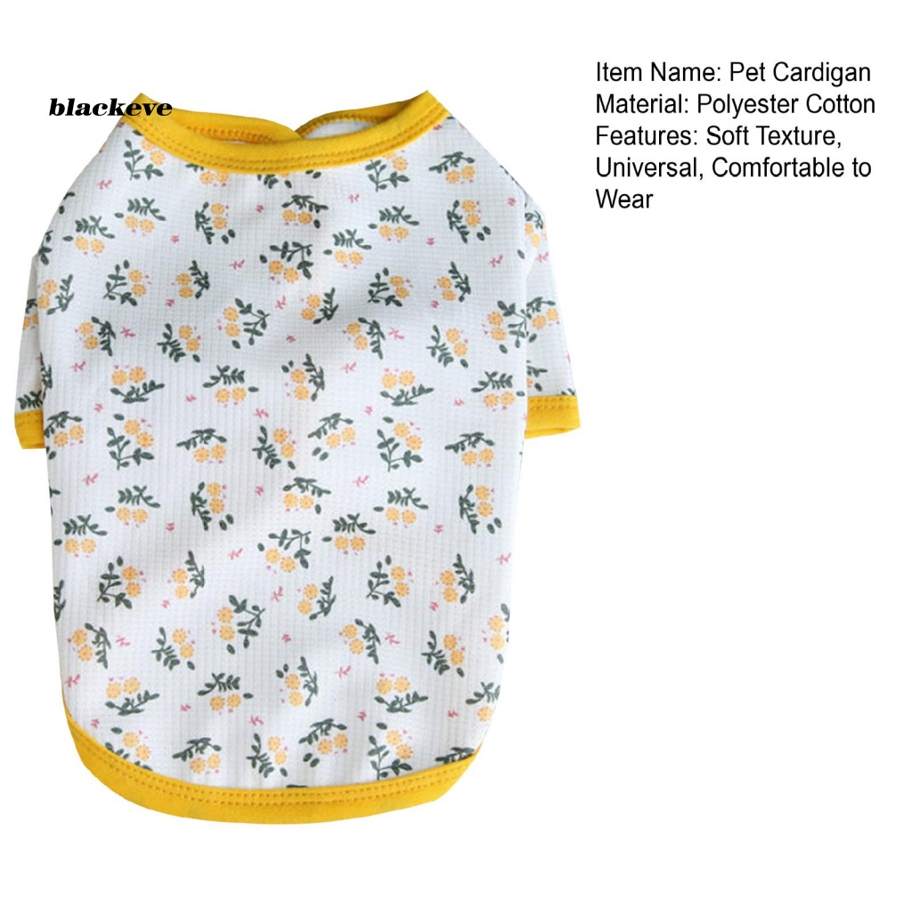 Áo Khoác Cardigan Mềm Mại Họa Tiết Hoa Xinh Xắn Cho Thú Cưng