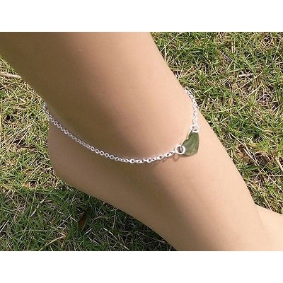 Lắc chân vòng chuỗi có thể điều chỉnh mặt hình trái tim