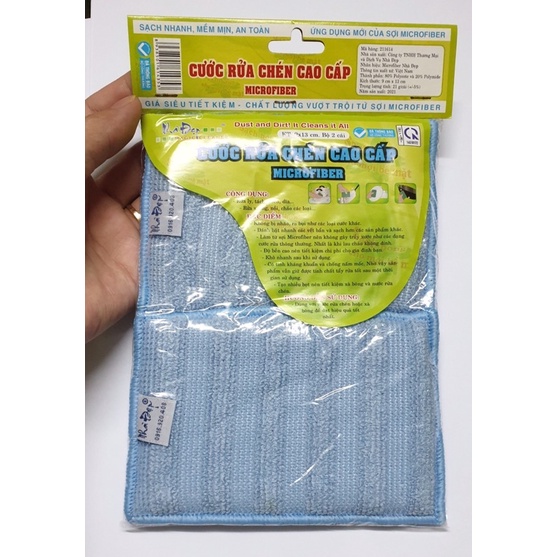 02 Miếng rửa chén cao cấp, bùi nhùi rửa chén kháng khuẩn thương hiệu Nhà Đẹp