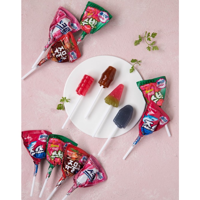 [LOTTE] HỘP 60 CHIẾC KẸO MÚT KEM MIX VỊ Lollipop 660G - [롯데] 롤리팝아이스660G