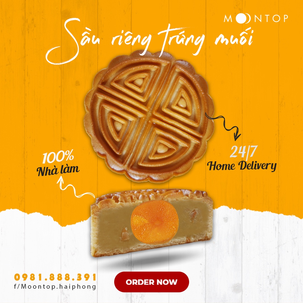 Bánh trung thu sầu riêng hạt dưa handmade cao cấp MoonTop | 150g
