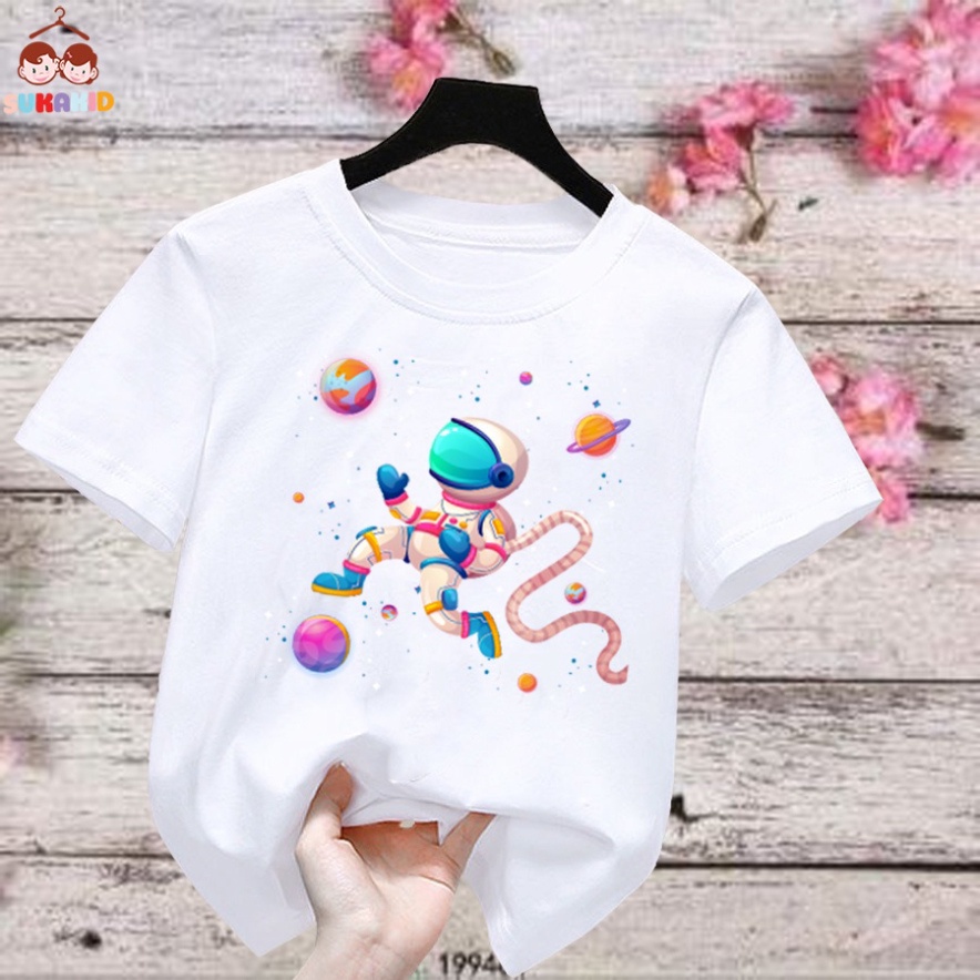 (giá sỉ ) Áo thun hình phi hành gia ngôi sao vũ trụ cho Bé trai và gái.áo cho bé từ 6kg-30kg.AL59.