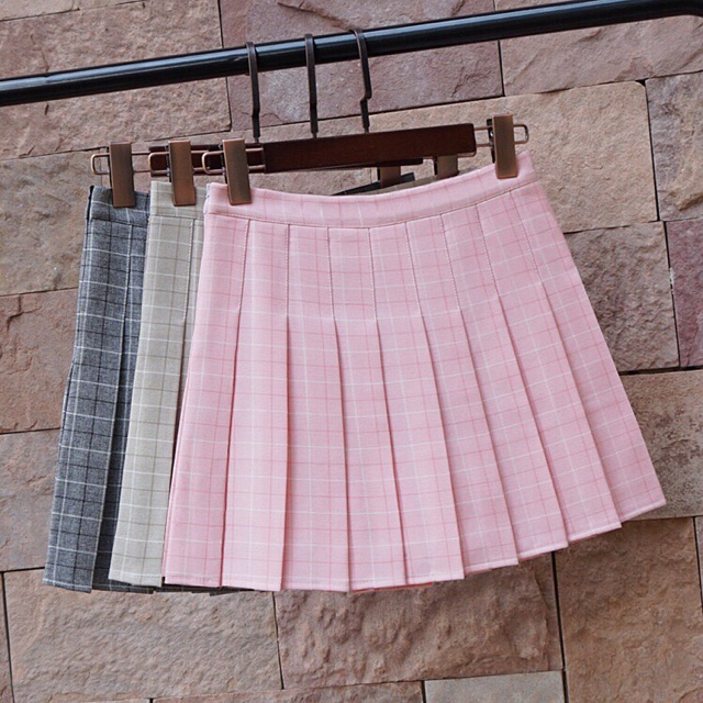 CHÂN VÁY XẾP LY CARO