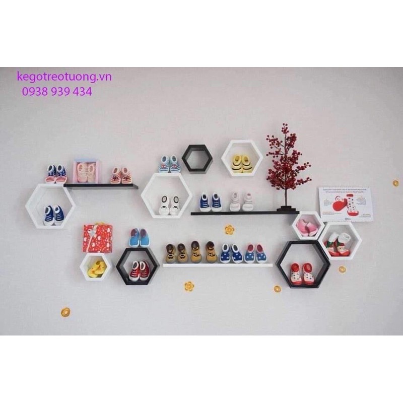 kệ treo tường- kệ gỗ treo tường, decor, trang trí phòng. Tặng kèm Đinh và vít nở