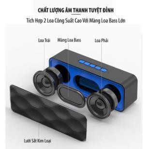 Loa Bluetooth Mini Để Bàn Âm Siêu Trầm, Siêu Ấm, Tích Hợp Loa Kép Cho ÂM Thanh Sống Động, Sắc Nét - Bảo Hành 6 Tháng