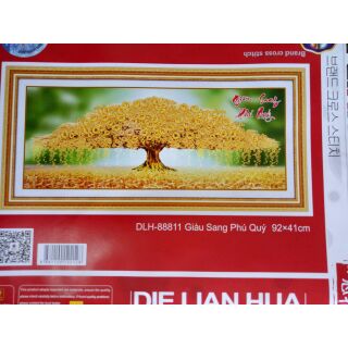 Tranh thêu cây tiền 88811