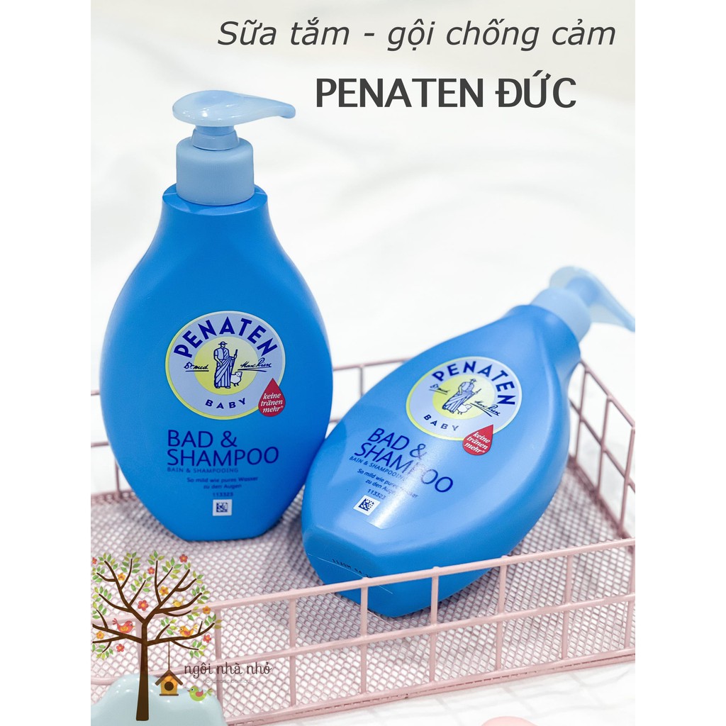 Sữa tắm gội dưỡng da Penaten xanh cho bé chiết xuất tinh dầu tràm - chai 400ML