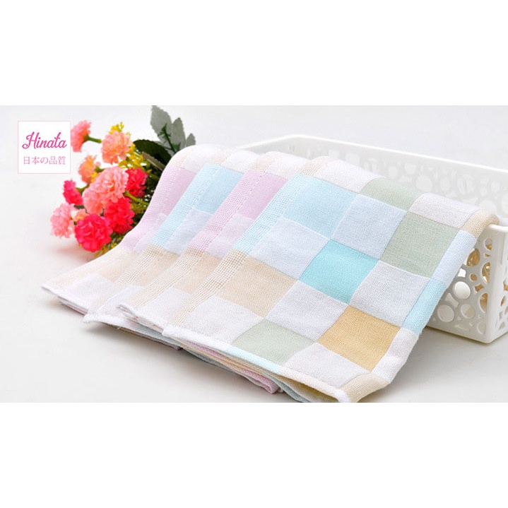 Combo 5 khăn gạc HINATA - 100% cotton, Mềm mại an toàn cho da trẻ em KG05