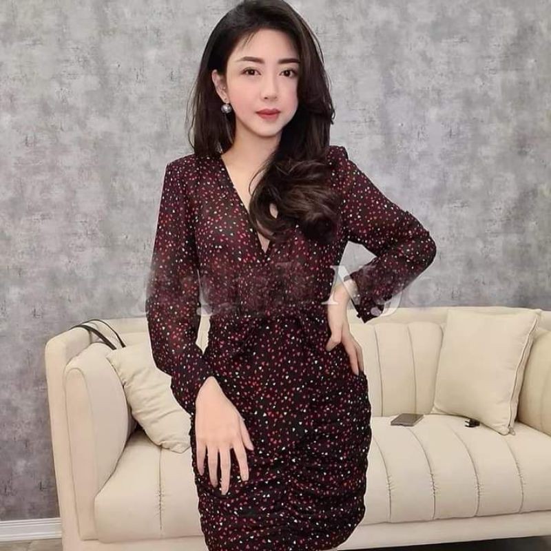 Váy voan đen bi tim