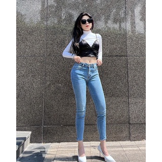 Quần jean nữ form 9 tấc lưng vừa