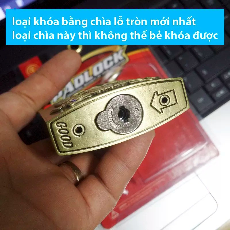 ổ Khóa Chống cắt Bẻ Khóa PadLock Vân Đồng loại Lớn size 60mm - Hàng tốt